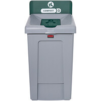 Rubbermaid 2171555 Slim Jim Single-Stream 33 Gallon Compost Recycling Station with Lid