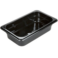 Carlisle 3088003 StorPlus 1/4 Size Black High Heat Plastic Food Pan - 2 1/2" Deep