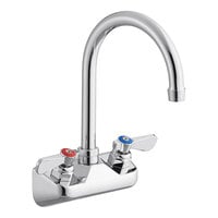 Regency Wall Mount Sink Faucet with 6" Swivel Gooseneck Spout and 4" Centers