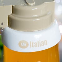 Tablecraft CB21 Imprinted White Plastic Lite Italian Salad Dressing Dispenser Collar with Beige Lettering