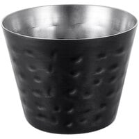 American Metalcraft 2.5 oz. Round Hammered Black Stainless Steel Sauce Cup HAMSCB