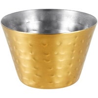 American Metalcraft 4 oz. Round Hammered Gold Stainless Steel Sauce Cup HAMSCG4