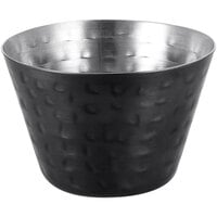 American Metalcraft 4 oz. Round Hammered Black Stainless Steel Sauce Cup HAMSCB4