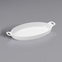 American Metalcraft 13 oz. Oval White Melamine Casserole Dish with Handles