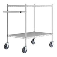 Regency 24" x 36" Two Shelf Chrome Utility Cart with U-Shaped Handle