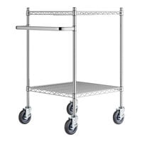 Regency 24" x 24" Two Shelf Chrome Utility Cart with U-Shaped Handle