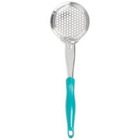 Vollrath 6432655 Jacob's Pride 6 oz. Teal Perforated Round Spoodle® Portion Spoon
