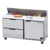 Beverage-Air SPED60HC-16-2 60" 1 Door 2 Drawer Refrigerated Sandwich Prep Table