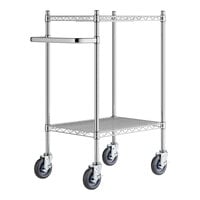 Regency 18" x 24" Two Shelf Chrome Utility Cart with U-Shaped Handle