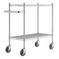 Regency 18" x 36" Two Shelf Chrome Utility Cart with U-Shaped Handle