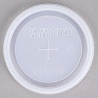 Cambro CLLT10 Disposable Translucent Lid with Straw Slot for Bowls, Mugs, and Tumblers - 1000/Case