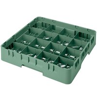 Cambro 16S1114119 Camrack 11 3/4 inch High Customizable Sherwood Green 16 Compartment Glass Rack