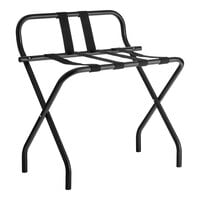 Lancaster Table & Seating Black Folding Luggage Rack with Guard