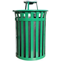 Witt Industries M5001-AT-GN Oakley Standard 50 Gallon Green Steel Outdoor Decorative Waste Receptacle with Ash Top Lid