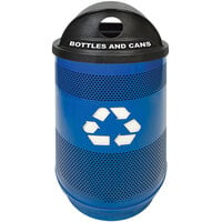 Witt Industries SC55P-02R-BS-RHH Standard Series 55 Gallon Blue Perforated Steel Outdoor Recycling Receptacle with 2-Hole Top