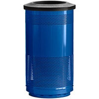 Witt Industries SC35P-01-FT Standard Series 35 Gallon Perforated Steel Outdoor Recycling Receptacle with Flat Top Lid