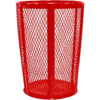 Witt Industries EXP-52RD 48 Gallon Red Steel Mesh Round Outdoor Trash Receptacle