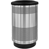 Witt Industries SC55P-01-SS-FT 55 Gallon Standard Perforated Stainless Steel Outdoor Waste Receptacle with Flat Top Lid