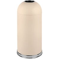 Witt Industries 415DTAL 15 Gallon Almond Steel Round Indoor Decorative Waste Receptacle with Open Dome Lid
