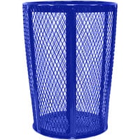 Witt Industries EXP-52BL 48 Gallon Blue Steel Mesh Round Outdoor Trash Receptacle