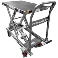 Noblelift Manual Mobile Single Stainless Steel Scissor Lift Table with 19 11/16" x 32" Platform TF110S - 1,100 lb. Capacity