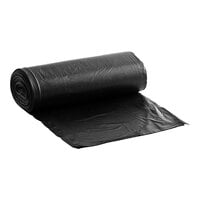 Lavex Janitorial 55-60 Gallon 22 Micron 38" x 60" High Density Black Can Liner / Trash Bag - 150/Case