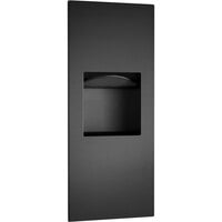 Bobrick B-36903.MBLK TrimLineSeries C-Fold / Multifold Black Stainless Steel Recessed Paper Towel Dispenser / Waste Receptacle