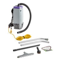 ProTeam 107339 Super Coach Pro 10 Qt. Backpack Vacuum with 105889 Hard Floor Kit with Scalloped Felt Brush - 120V
