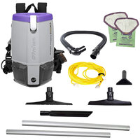 ProTeam 107464 Super Coach Pro 6 Qt. Backpack Vacuum with 107463 15 inch Carpet / Hard Surface Sidewinder Kit - 120V