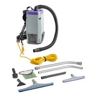 ProTeam 107504 Super Coach Pro 6 Qt. Backpack Vacuum with 107100 Xover Multi-Surface and JetSweep Telescoping Wand Kit - 120V