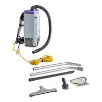ProTeam 107342 Super Coach Pro 10 Qt. Backpack Vacuum with 105891 Hard Floor Kit with Horse Hair and Nylon Brush Blend - 120V