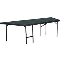National Public Seating SP3624C Portable Stage Pie Unit with Gray Carpet - 36 inch x 24 inch
