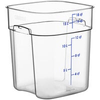 Cambro CamSquares® Classic 18 Qt. Clear Square Polycarbonate Food ...
