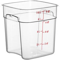 Cambro CamSquares® Classic 8 Qt. Clear Square Polycarbonate Food Storage  Container