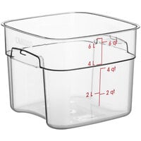 Cambro CamSquares® FreshPro 6 Qt. Clear Square Polycarbonate Food Storage Container