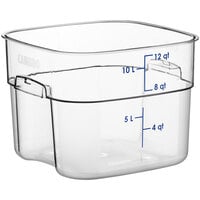 Cambro CamSquares® FreshPro 12 Qt. Clear Square Polycarbonate Food Storage Container