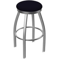 Holland Bar Stool Swivel Stainless Steel Outdoor Bar Stool with Breeze Sapphire Seat