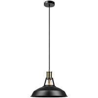 Globe Industrial Luxe Black / Antique Brass Pendant Light - 120V, 60W