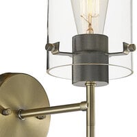 Globe Vintage Antique Brass / Clear Glass Wall Sconce - 120V/60W