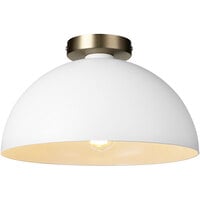 Globe Contemporary Matte White / Matte Gold Semi-Flush Mount Light - 120V, 60W