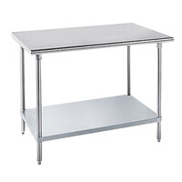 Advance Tabco AG-366 36 inch x 72 inch 16 Gauge Stainless Steel Work Table with Galvanized Undershelf