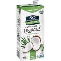 So Delicious Organic Unsweetened Coconut Milk 32 oz. - 12/Case
