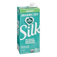 Silk Organic Unsweetened Soy Milk 32 fl. oz. - 6/Case