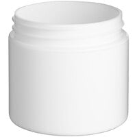 2 oz. White Double Wall Straight Base Polypropylene Customizable Jar - 384/Case