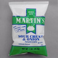 Martin's Sour Cream & Onion Potato Chip Bag 1 oz. Bag - 60/Case
