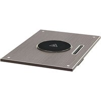 EcoBurner EB1804GB EcoTile Round Gray Grain / Black Reversible Portable Single Warming Tile with Side Cut for Eastern Tabletop Hub Buffet and Zozz Systems