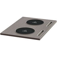EcoBurner EB11803GB EcoTile Round Gray Grain / Black Reversible Portable Double Warming Tile with Side Cut for Eastern Tabletop Hub Buffet and Zozz Systems