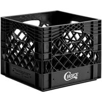 Choice 16 Qt. Black Square Milk Crate - 13" x 13" x 11"