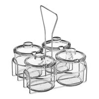 Tablecraft 10106 2 oz. Glass Condiment Jar with Stainless Steel Lid and  Bail and Trigger Closure