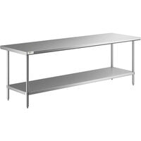 Regency 30" x 96" 18-Gauge 430 Stainless Steel Commercial Work Table with Undershelf